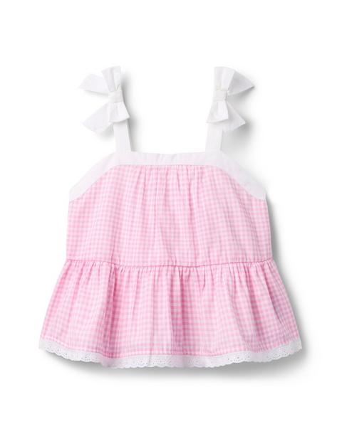 Gingham Peplum Top
