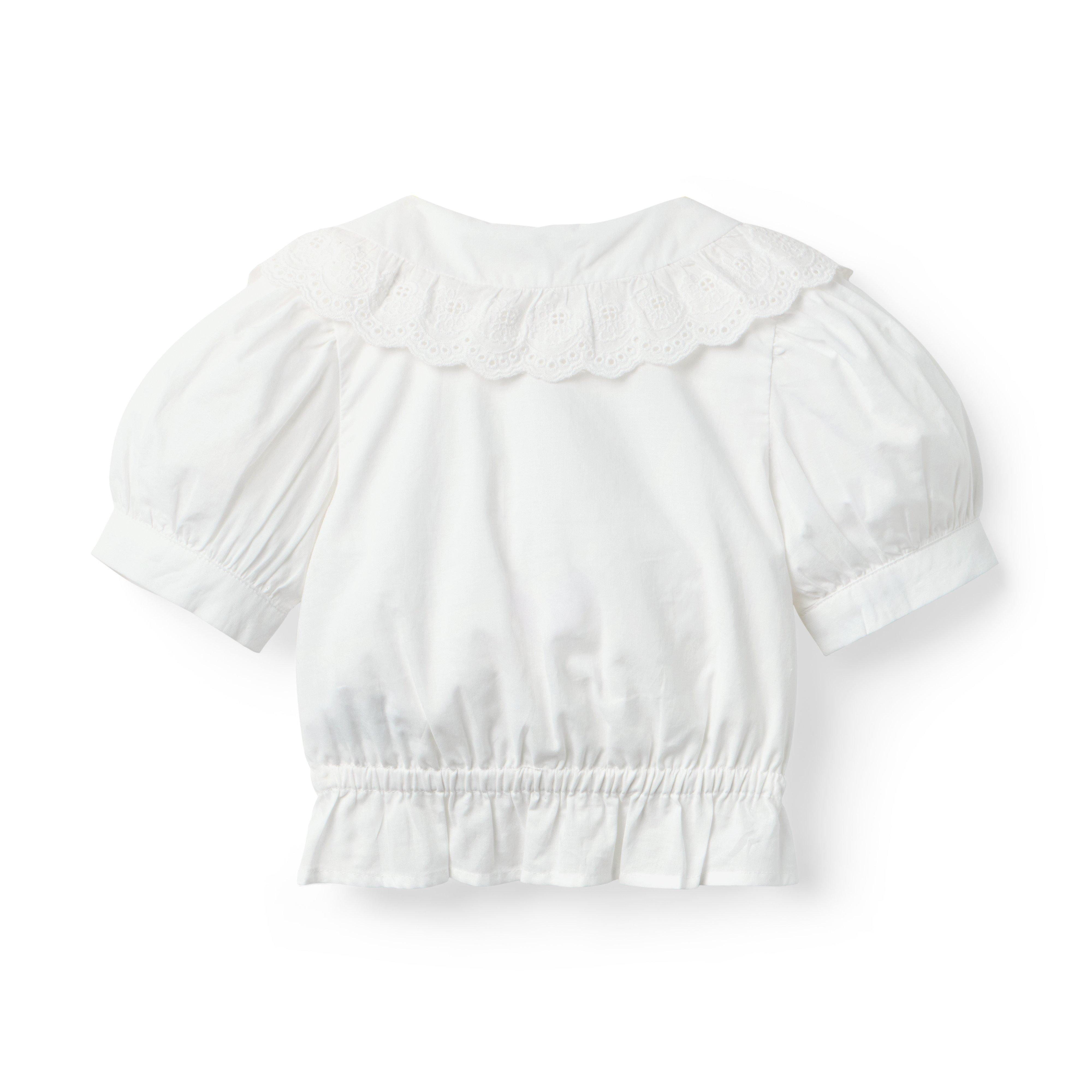 Eyelet Collar Pintuck Top image number 1