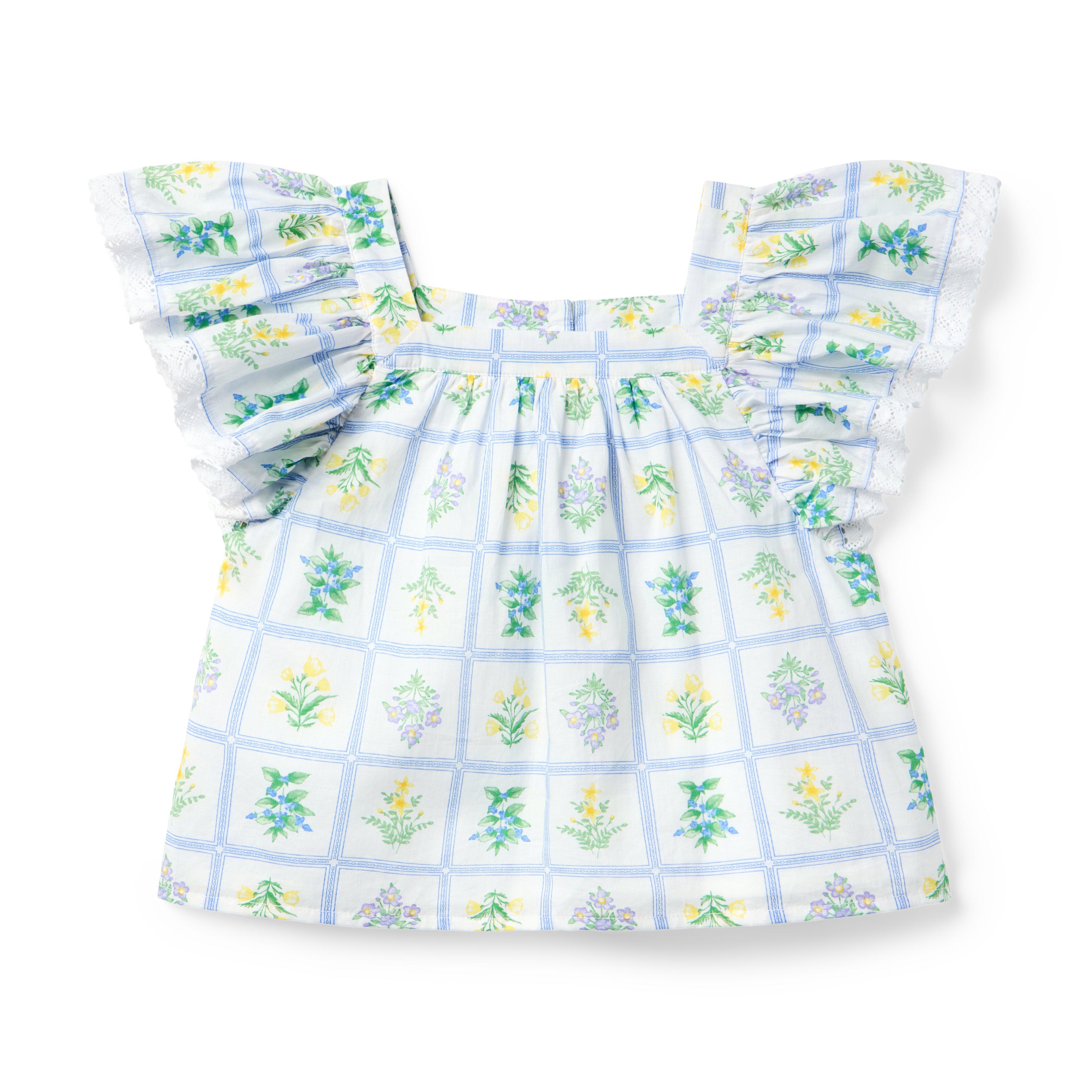 Floral Flutter Sleeve Top