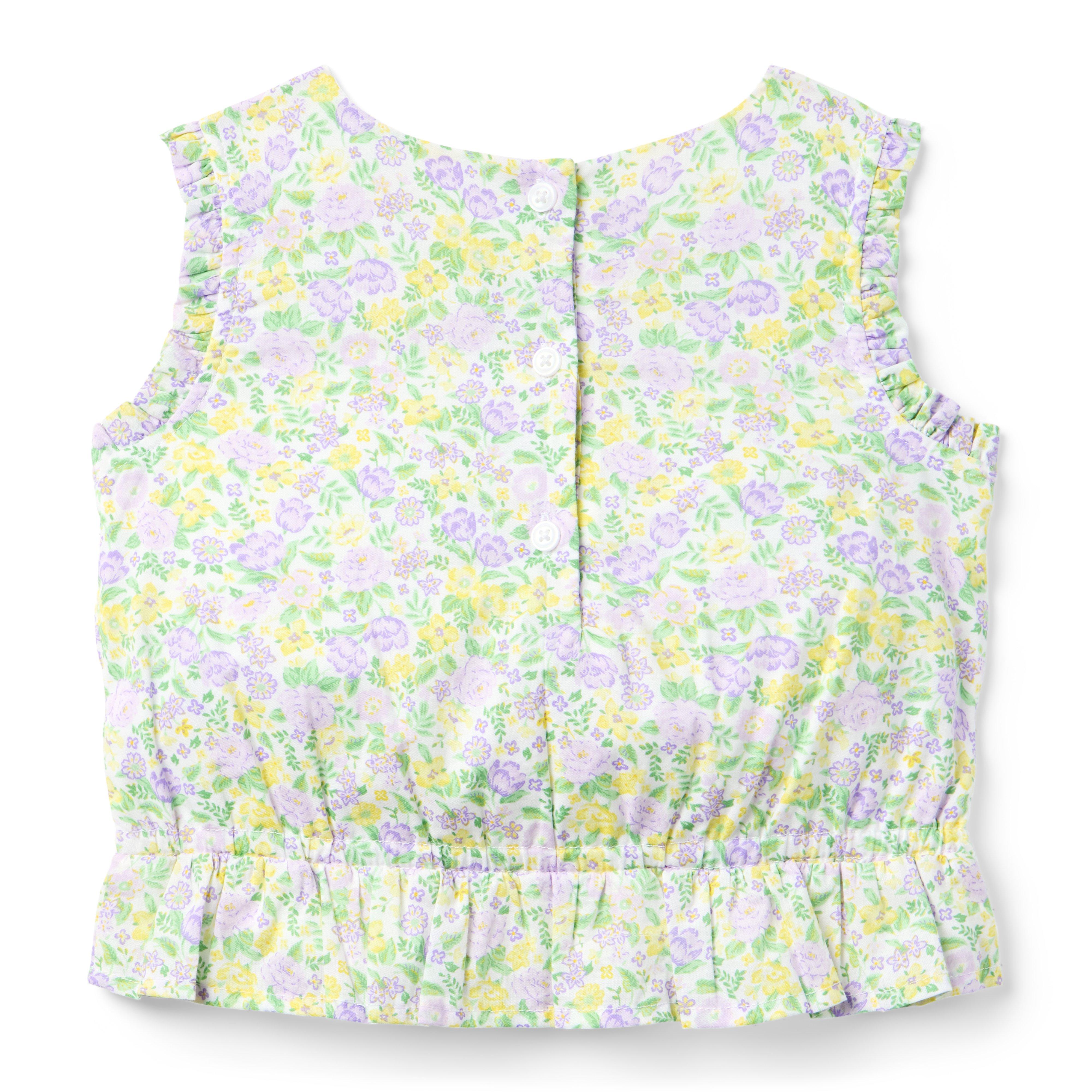 Smocked Floral Bow Top image number 2