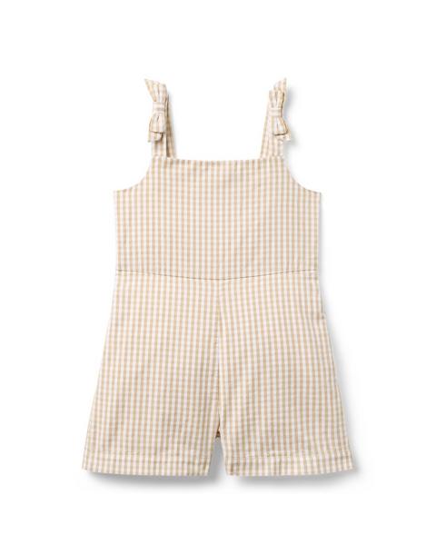 Twill Gingham Romper
