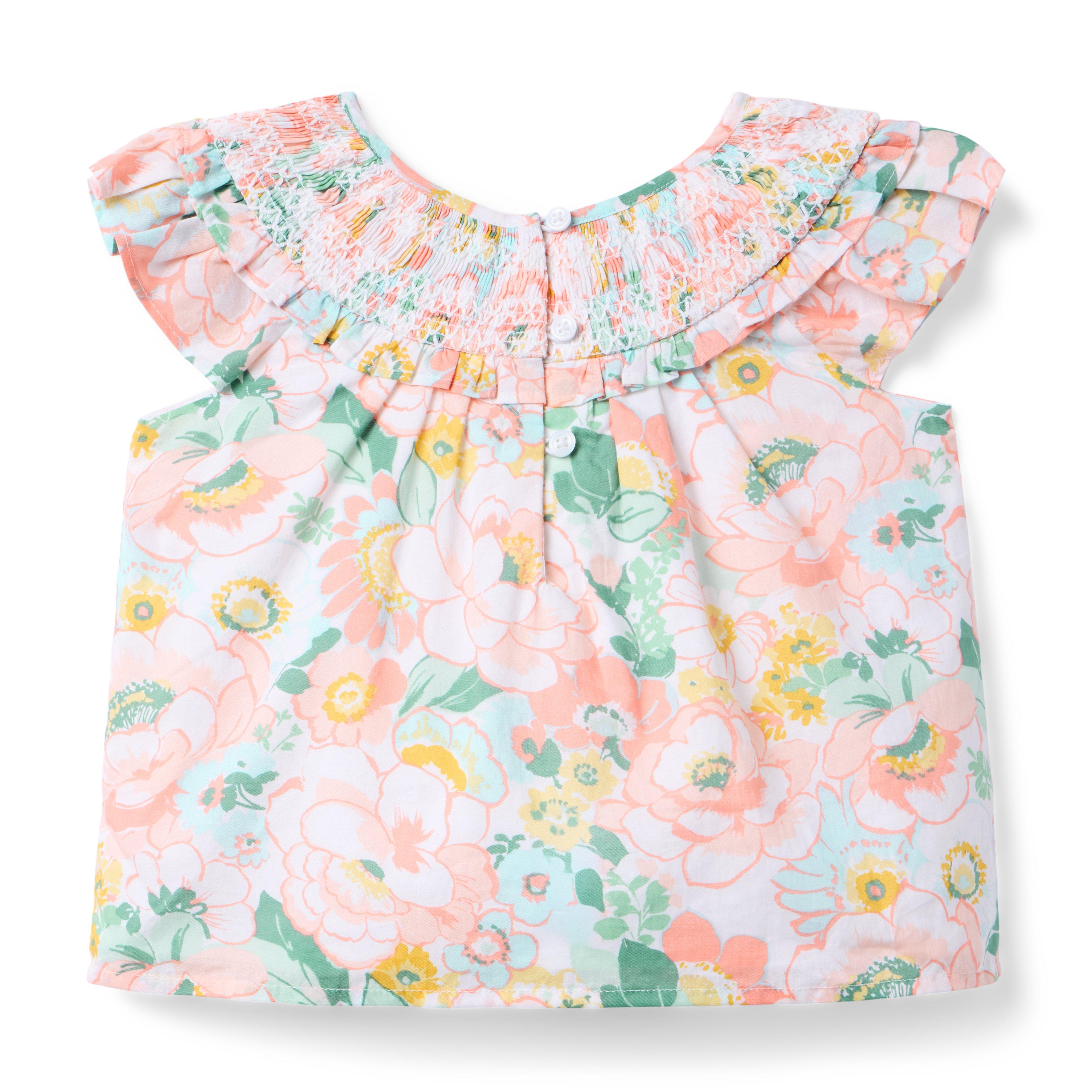 Floral Smocked Ruffle Top image number 1