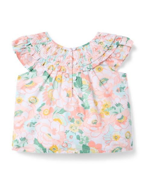 Floral Smocked Ruffle Top