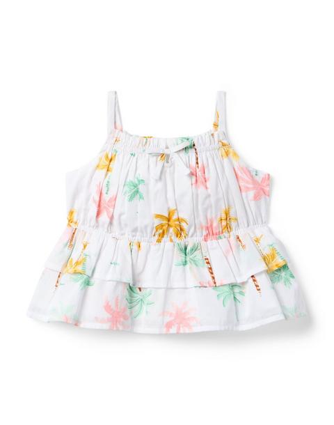 Palm Tree Ruffle Top