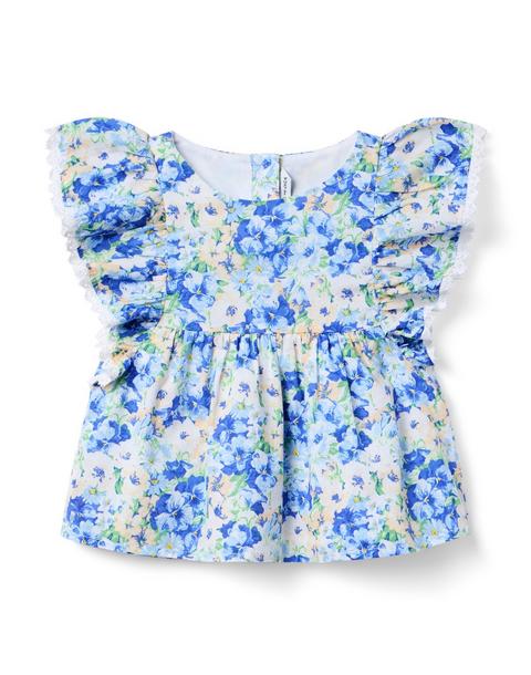 Floral Flutter Sleeve Top