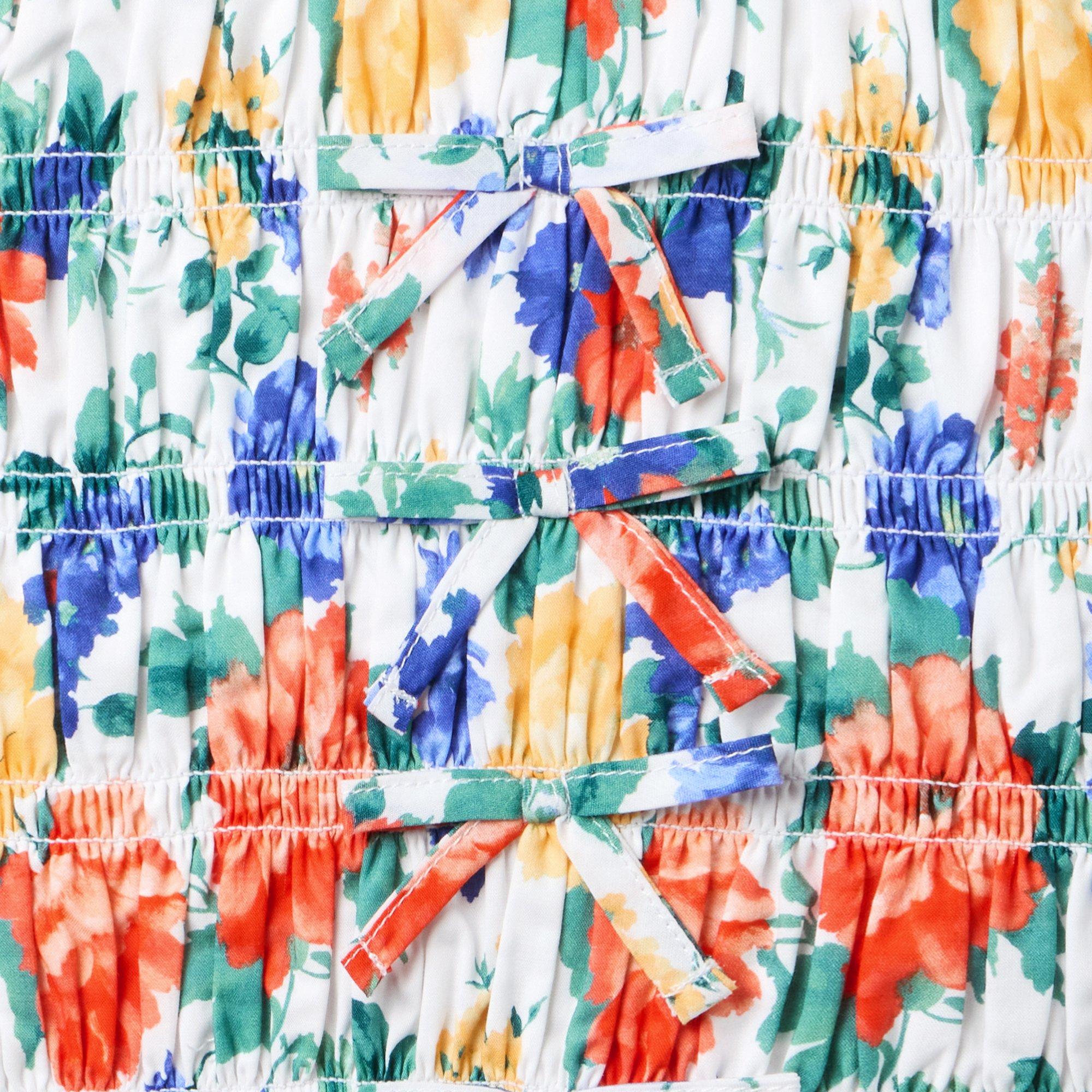 Smocked Floral Bow Top image number 1