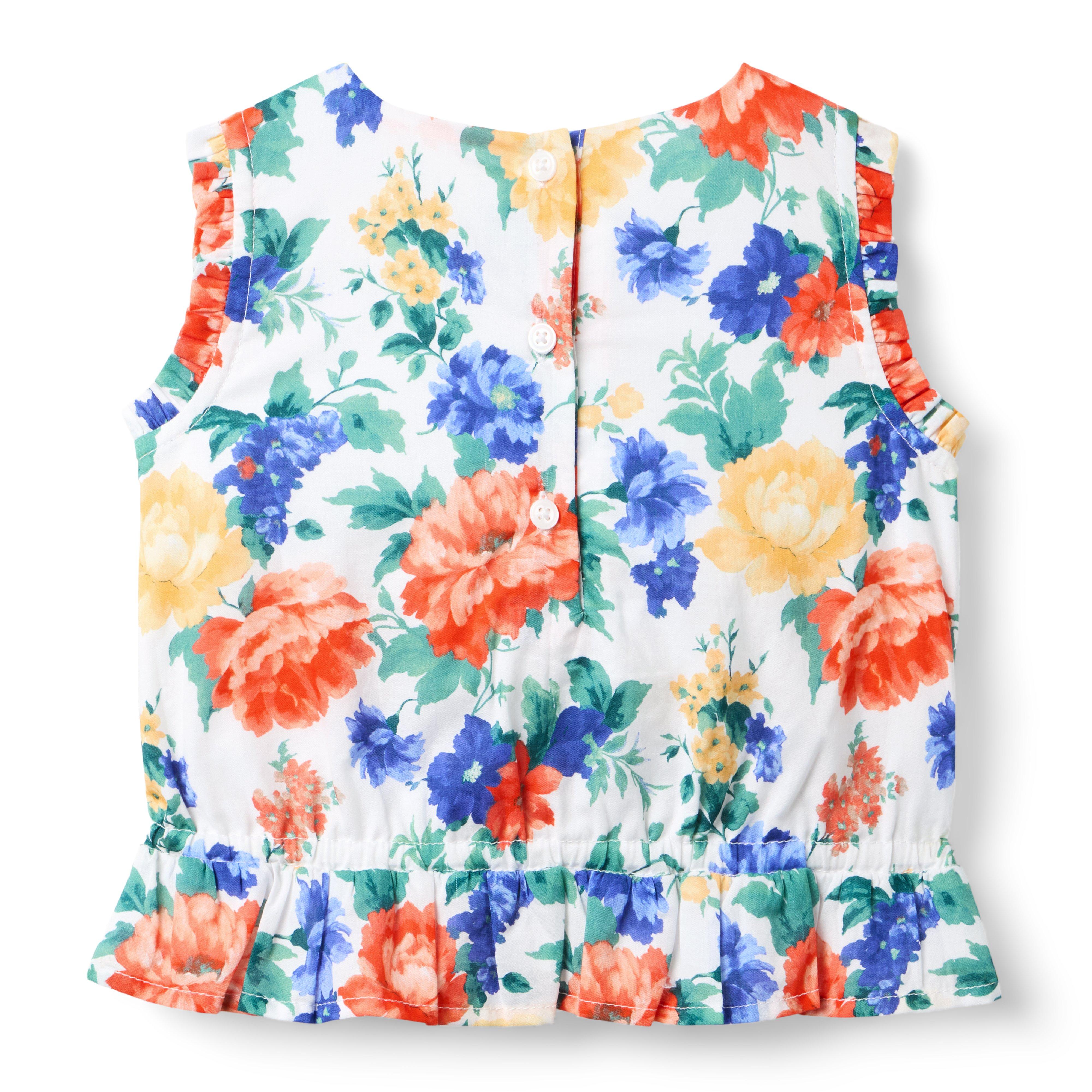 Smocked Floral Bow Top image number 2