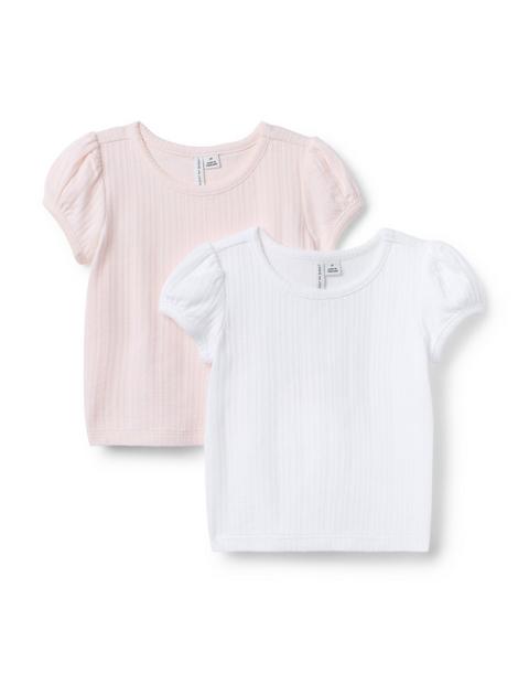 Pointelle Puff Sleeve Tee 2-Pack