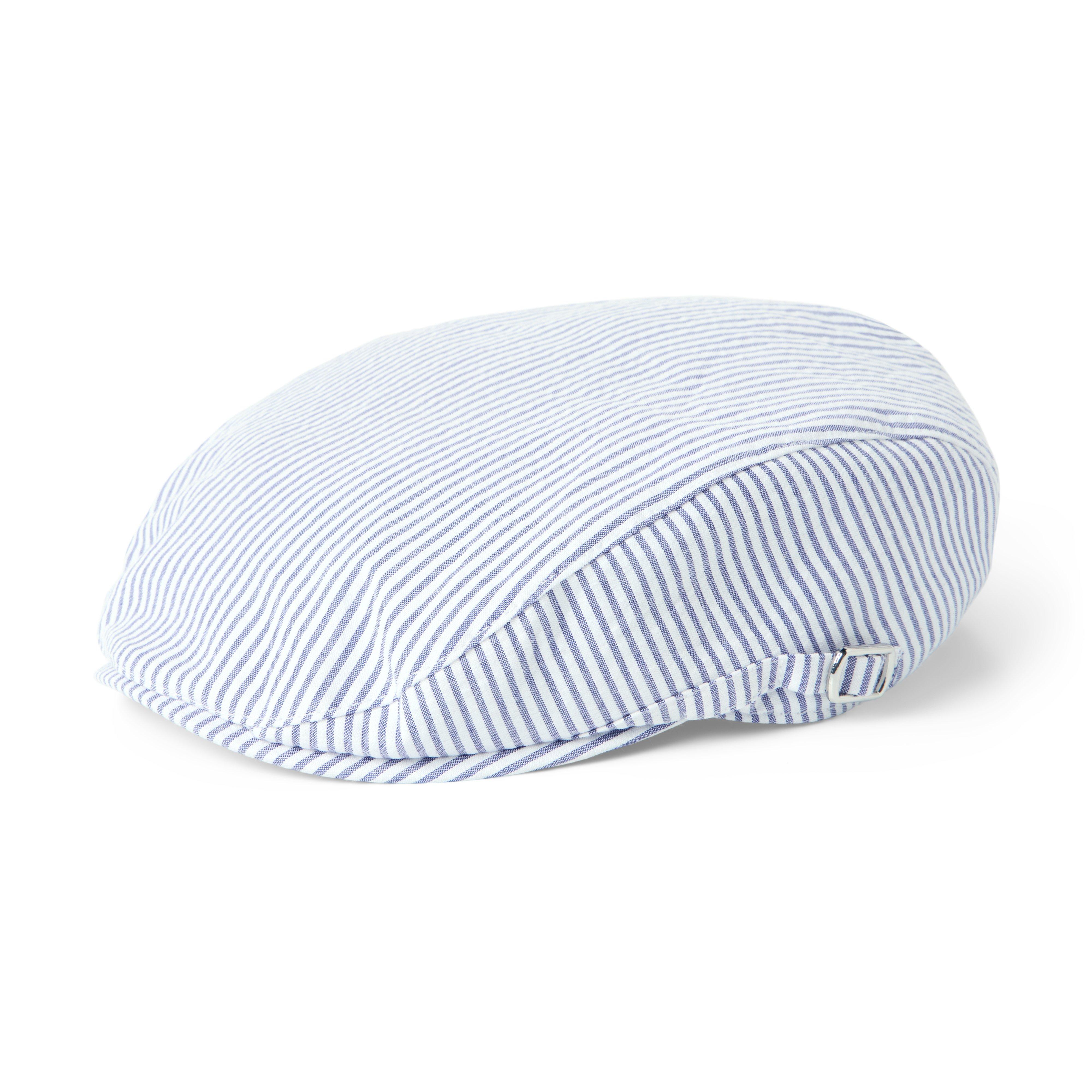 Striped Seersucker Newsboy Cap