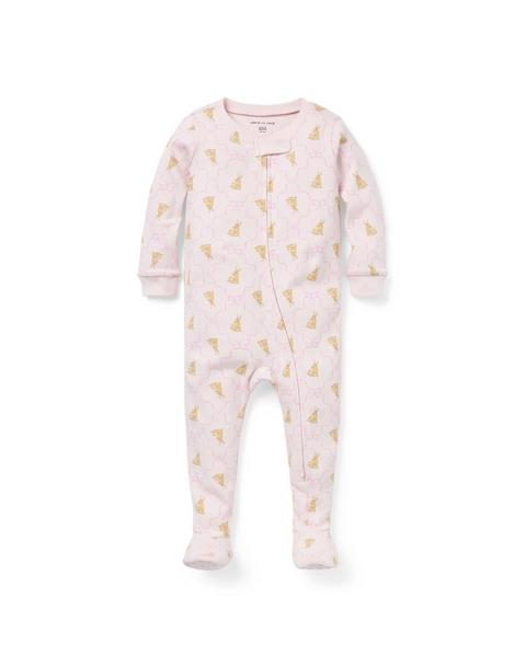 Baby Organic Cotton Bunny Bow Footed Pajama
