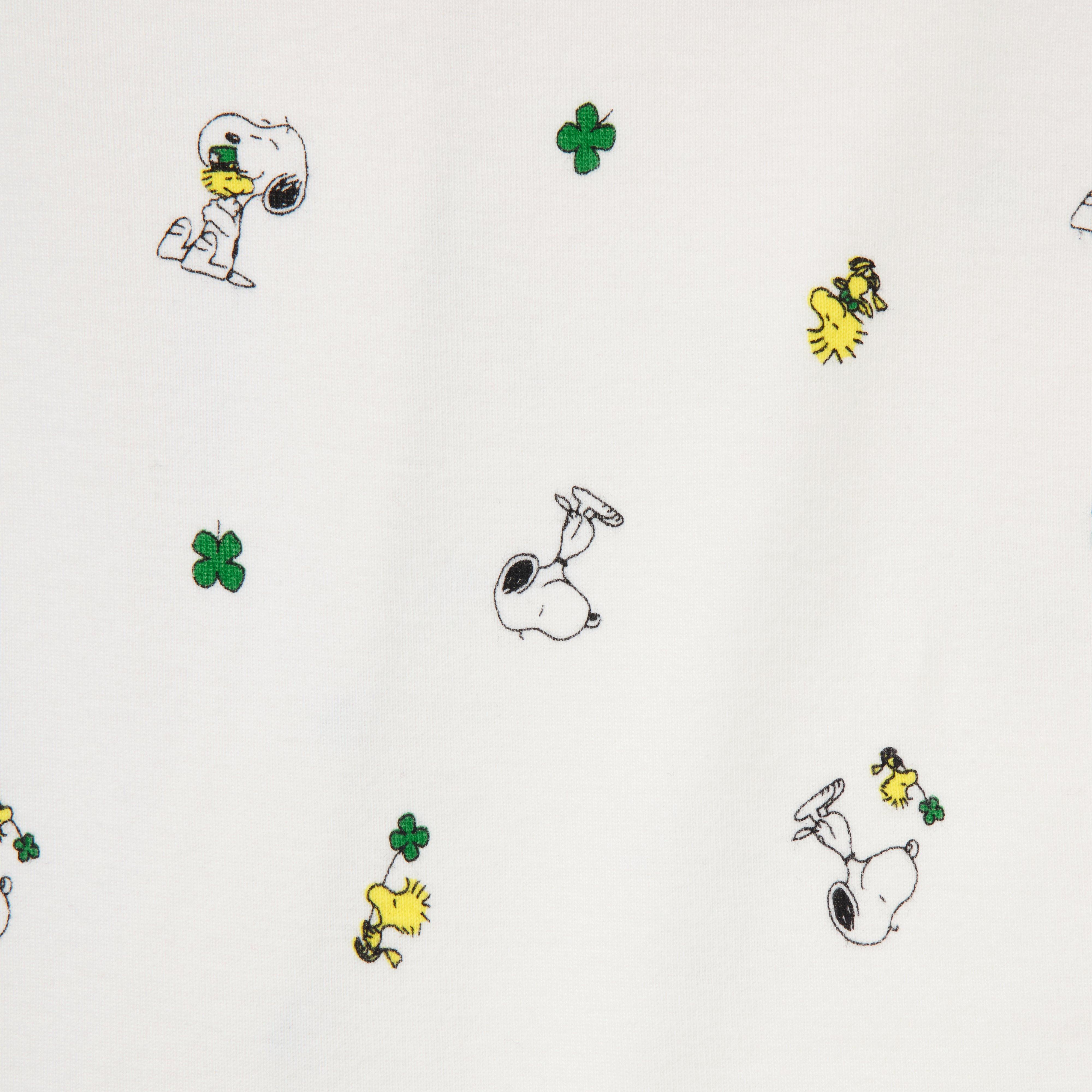 Baby Good Night Footed Pajama In Peanuts St. Patrick's Day image number 1