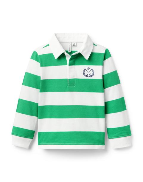 PEANUTS™ Woodstock Golf Rugby Shirt - Spring Green Stripe