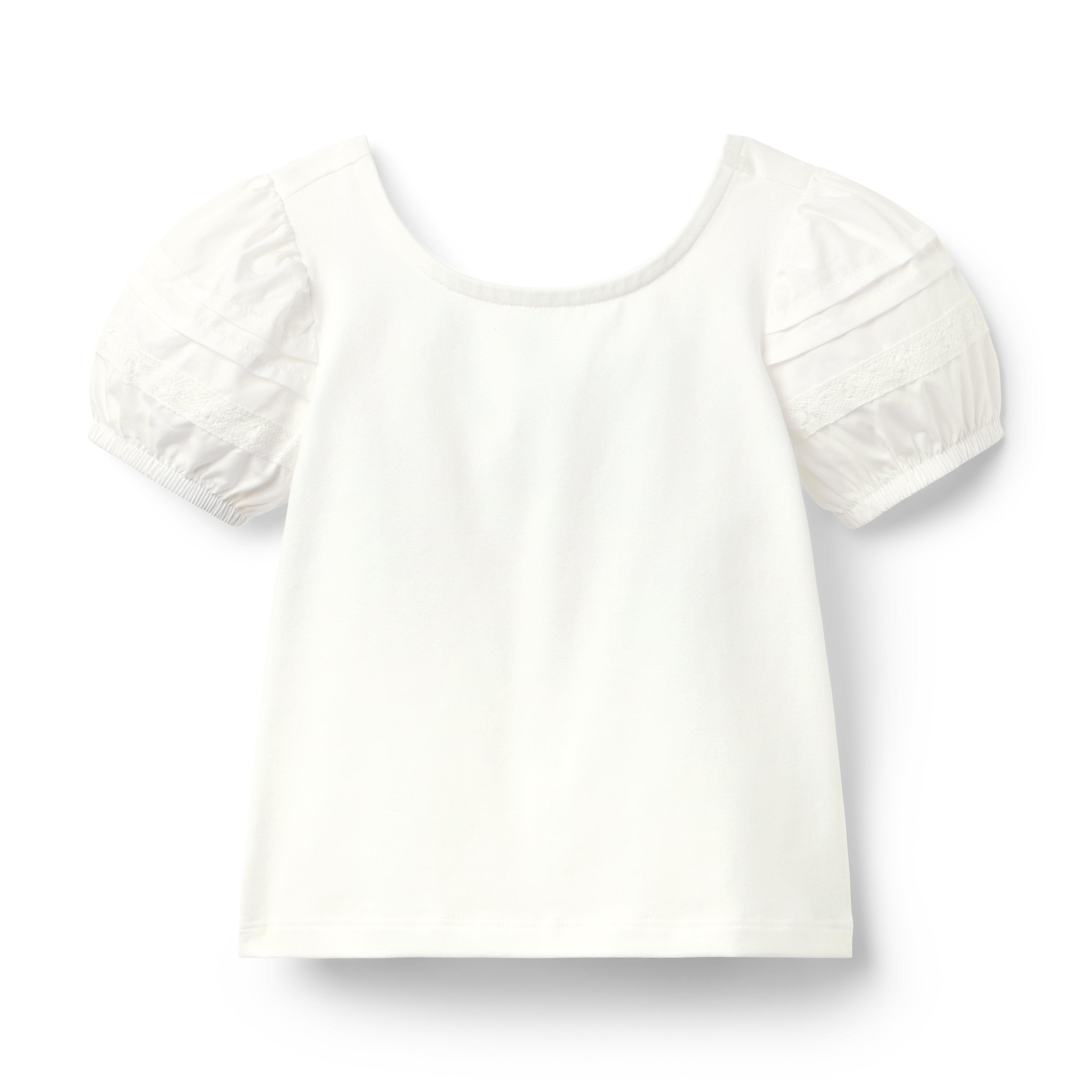 Crochet Trim Puff Sleeve Top