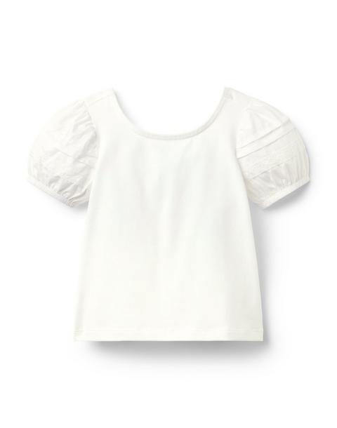 Crochet Trim Puff Sleeve Top