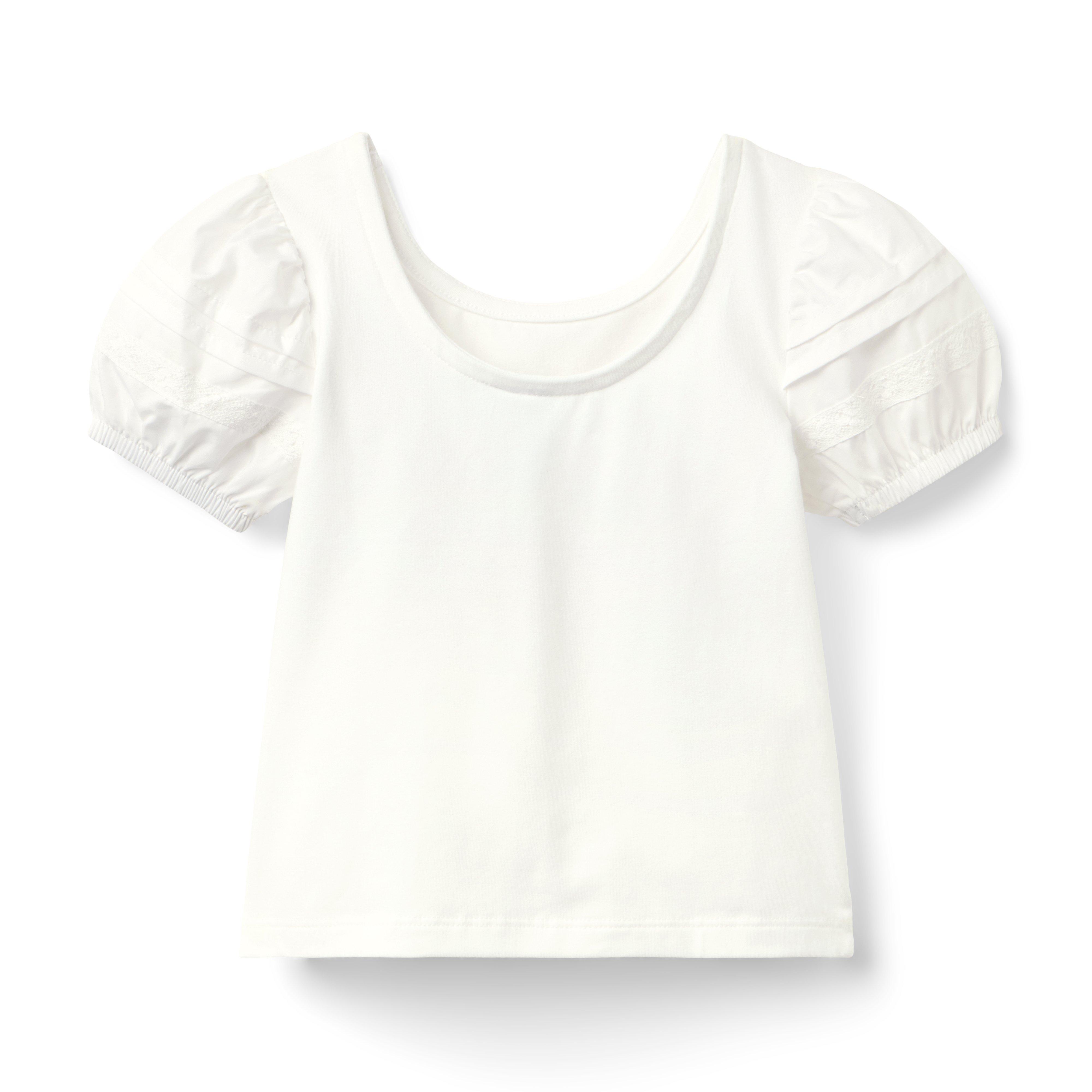 Crochet Trim Puff Sleeve Top image number 1