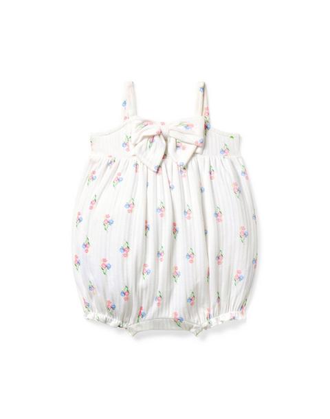 Baby Floral Pointelle Bow Romper