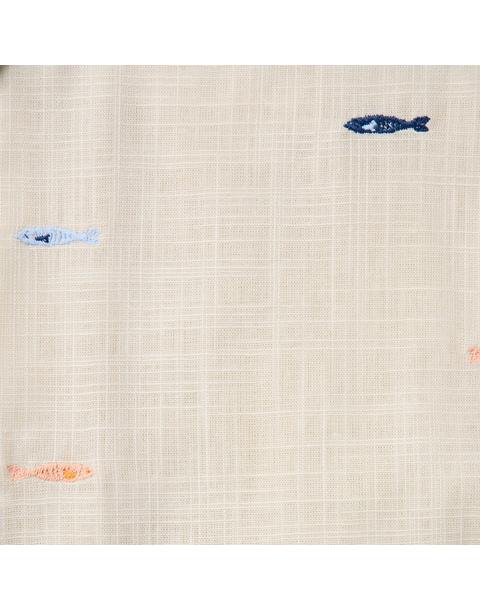 Baby Embroidered Fish Linen-Cotton Overall