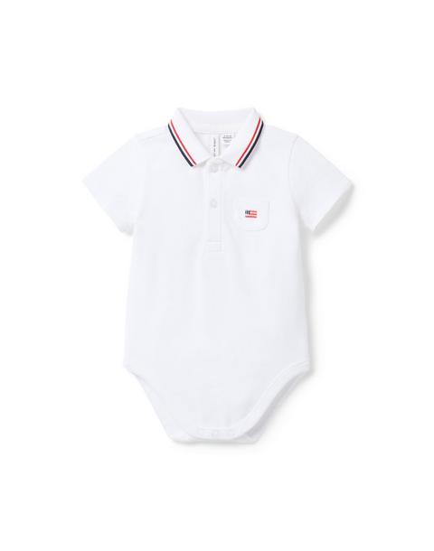 Baby Embroidered Flag Pique Polo Bodysuit