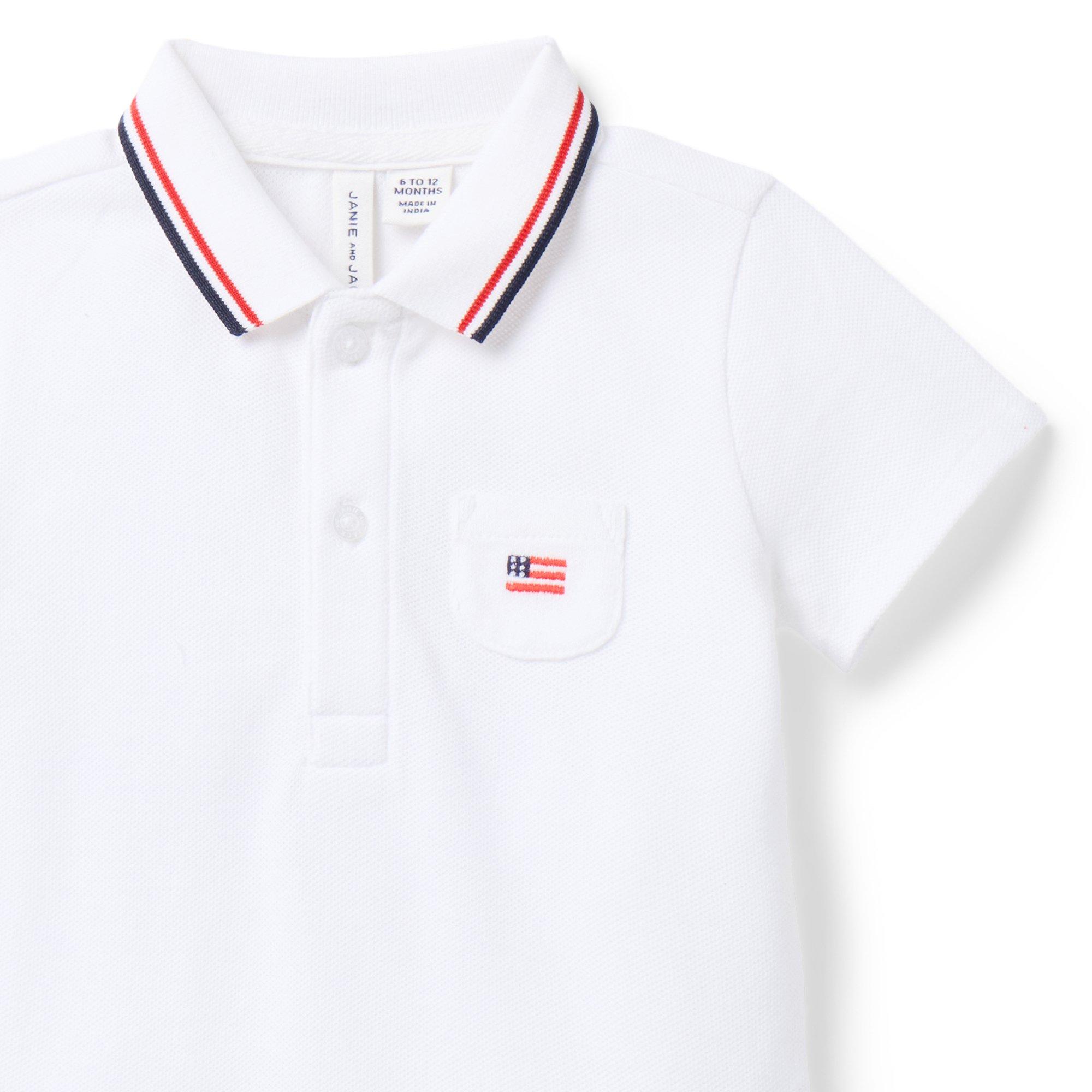 Baby Embroidered Flag Pique Polo Bodysuit image number 1