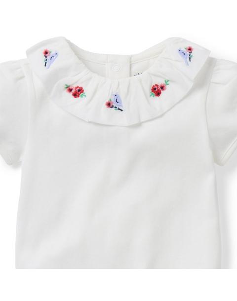 Baby Embroidered Collar Bodysuit