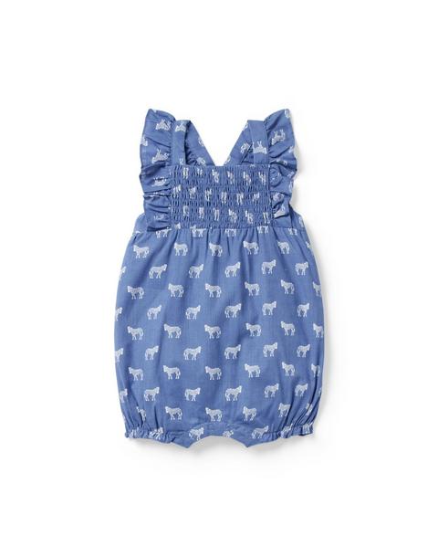 Baby Zebra Smocked Romper