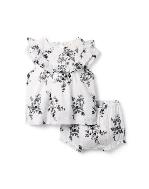 Baby Floral Ruffle Matching Set