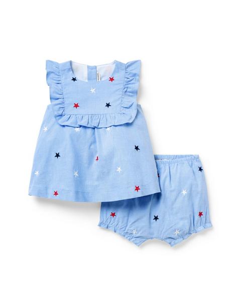Baby Embroidered Stars Matching Set