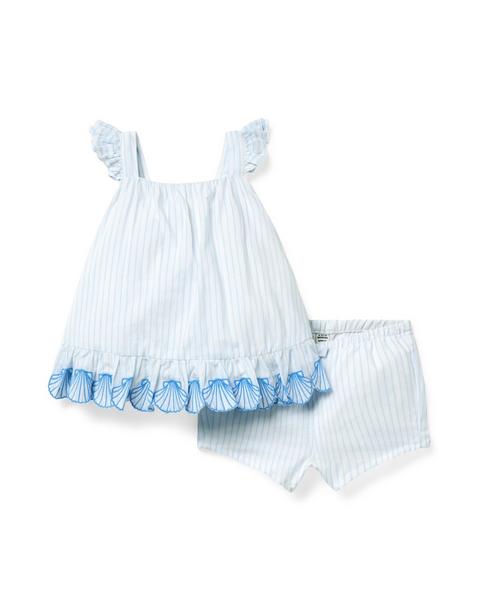 Baby Striped Seashell Matching Set