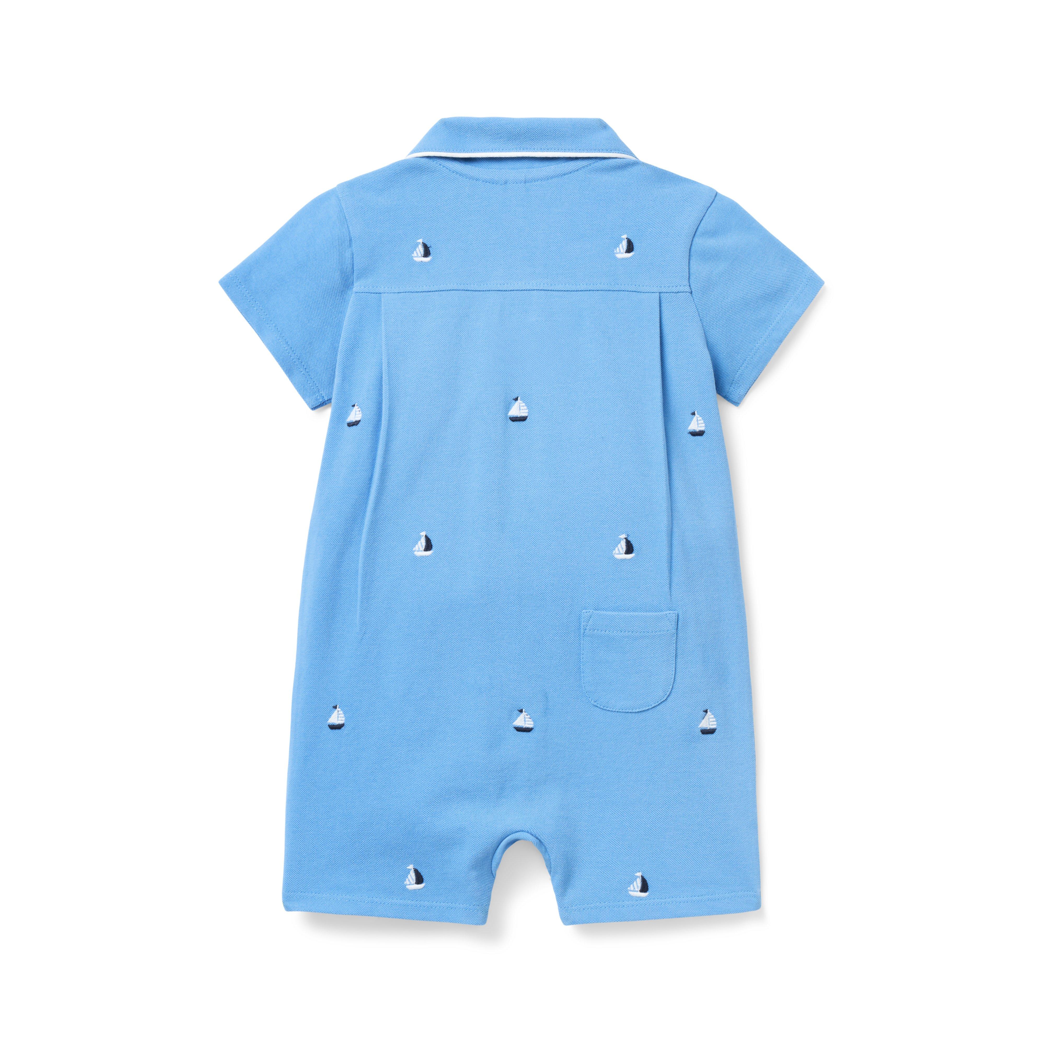 Baby Embroidered Sailboat Romper image number 2