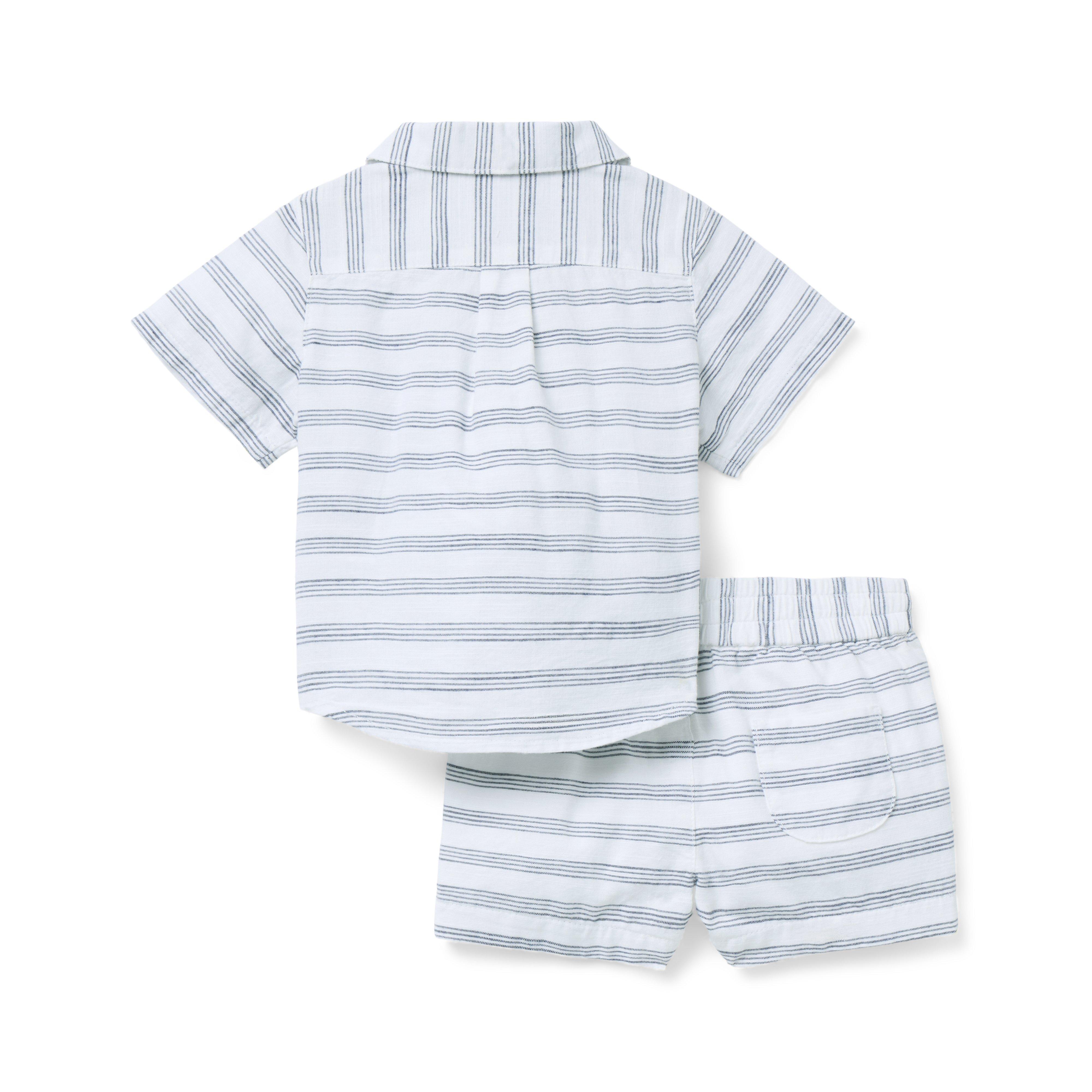 Baby Embroidered Sailboat Striped Matching Set image number 2