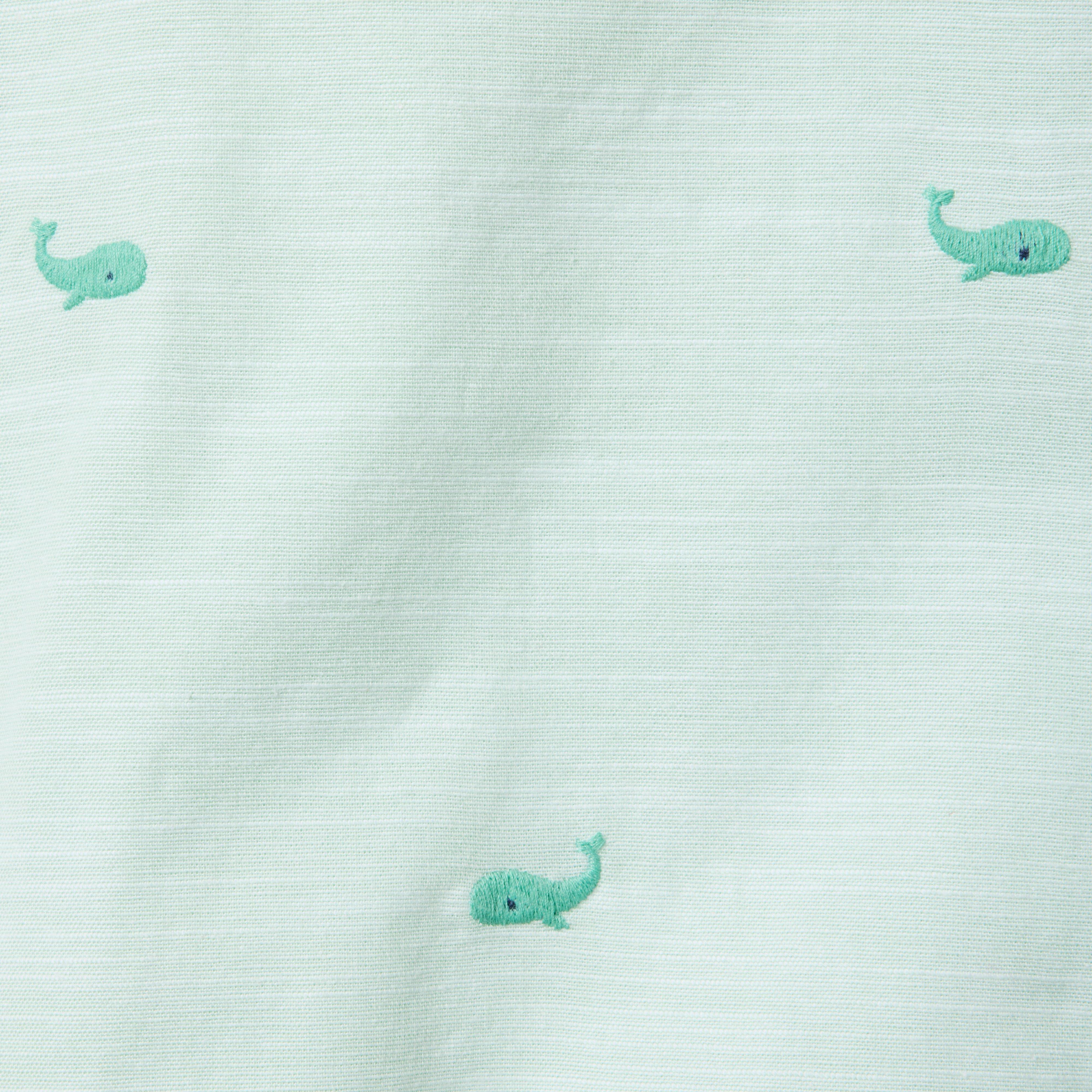 Baby Embroidered Whale Overall image number 1