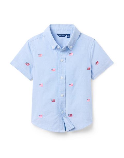 Embroidered Flag Oxford Shirt