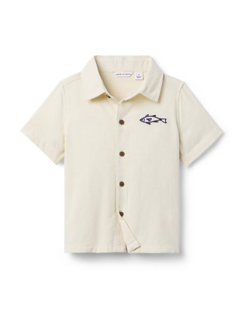 Embroidered Fish Shirt