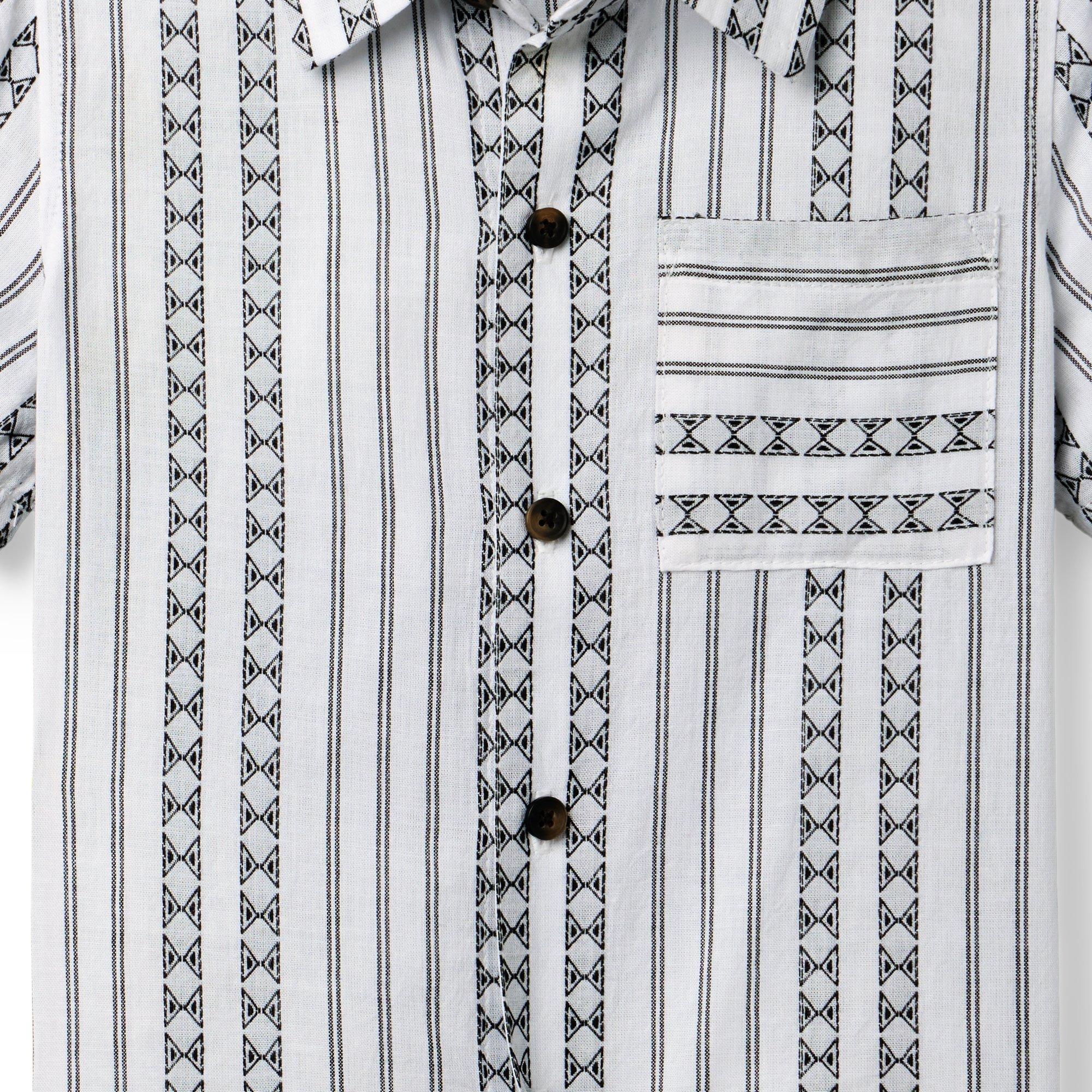 Textured Geo Striped Shirt  image number 1