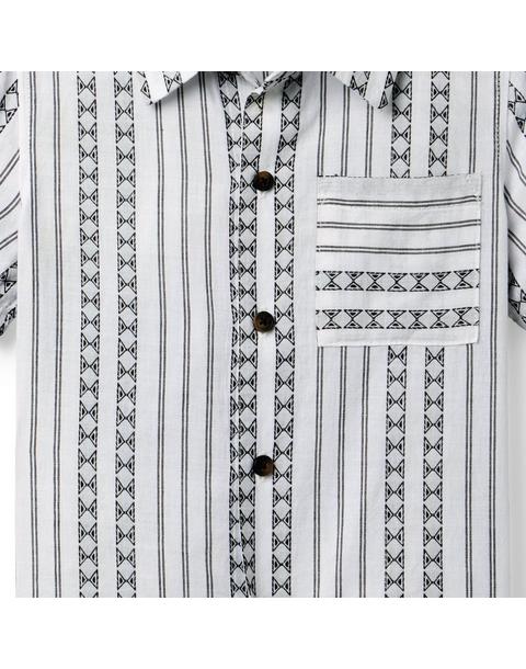 Textured Geo Striped Shirt