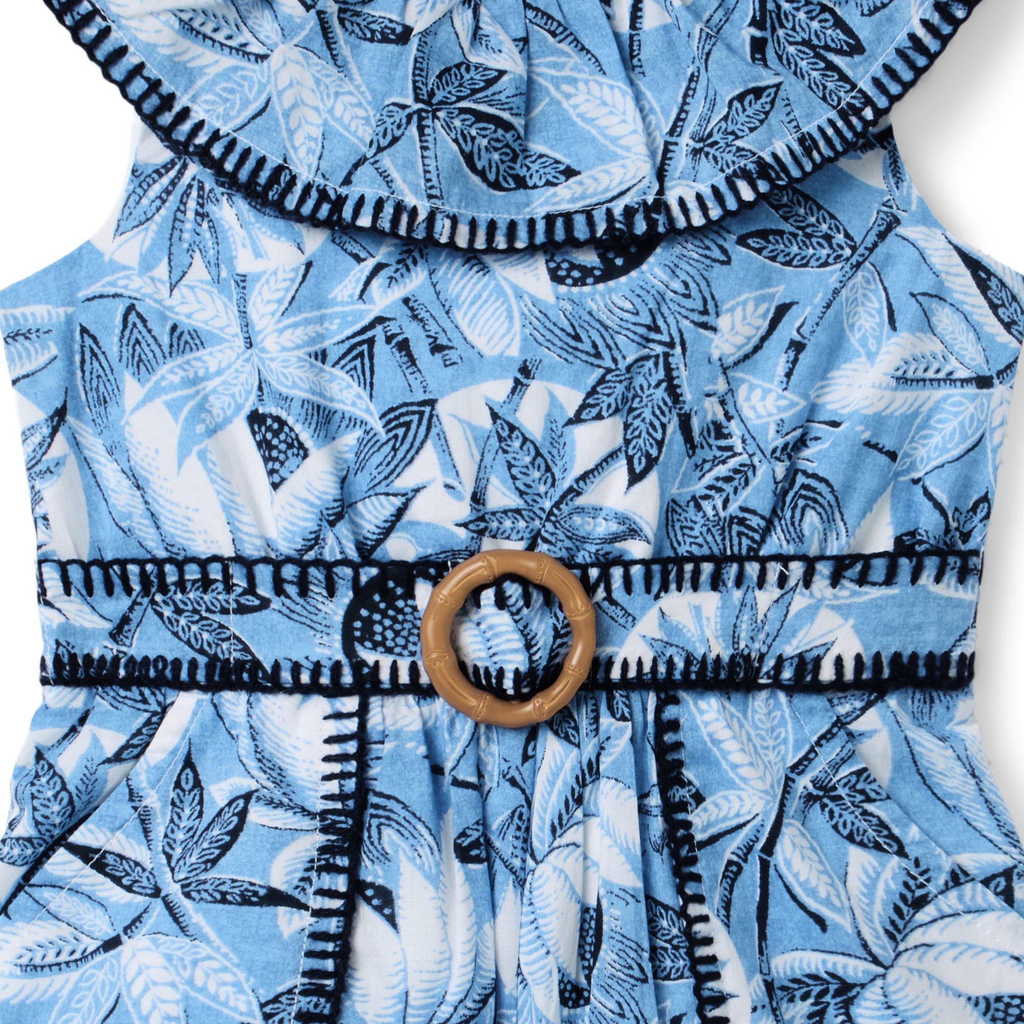 Tropical Leaf Belted Romper image number 1