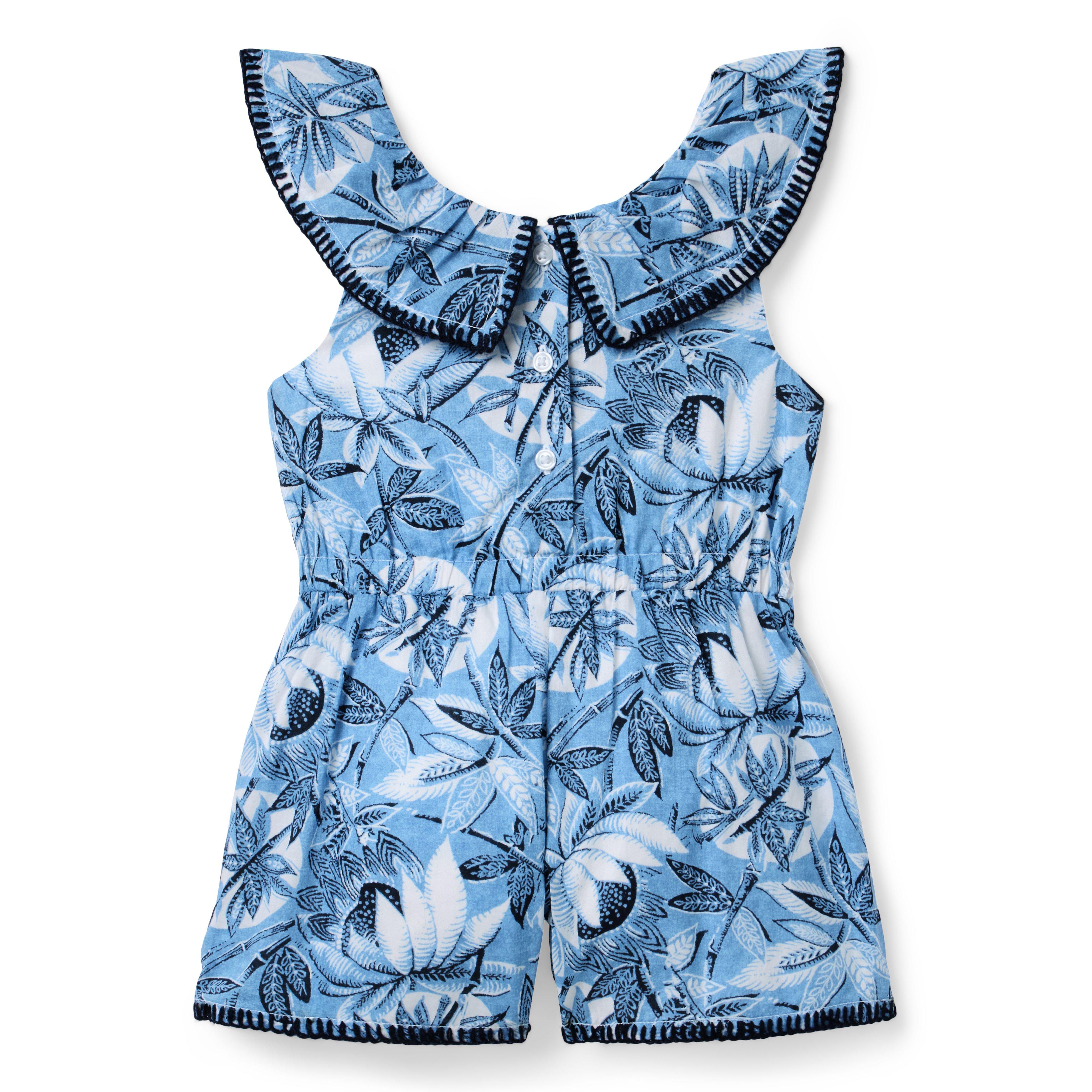 Tropical Leaf Belted Romper image number 2