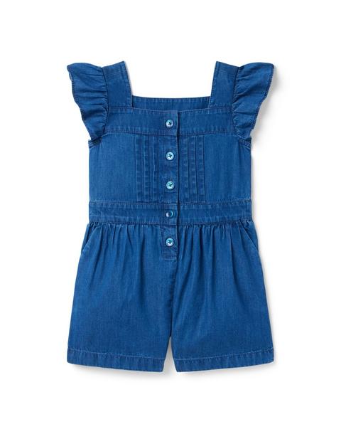 Chambray Pintuck Romper