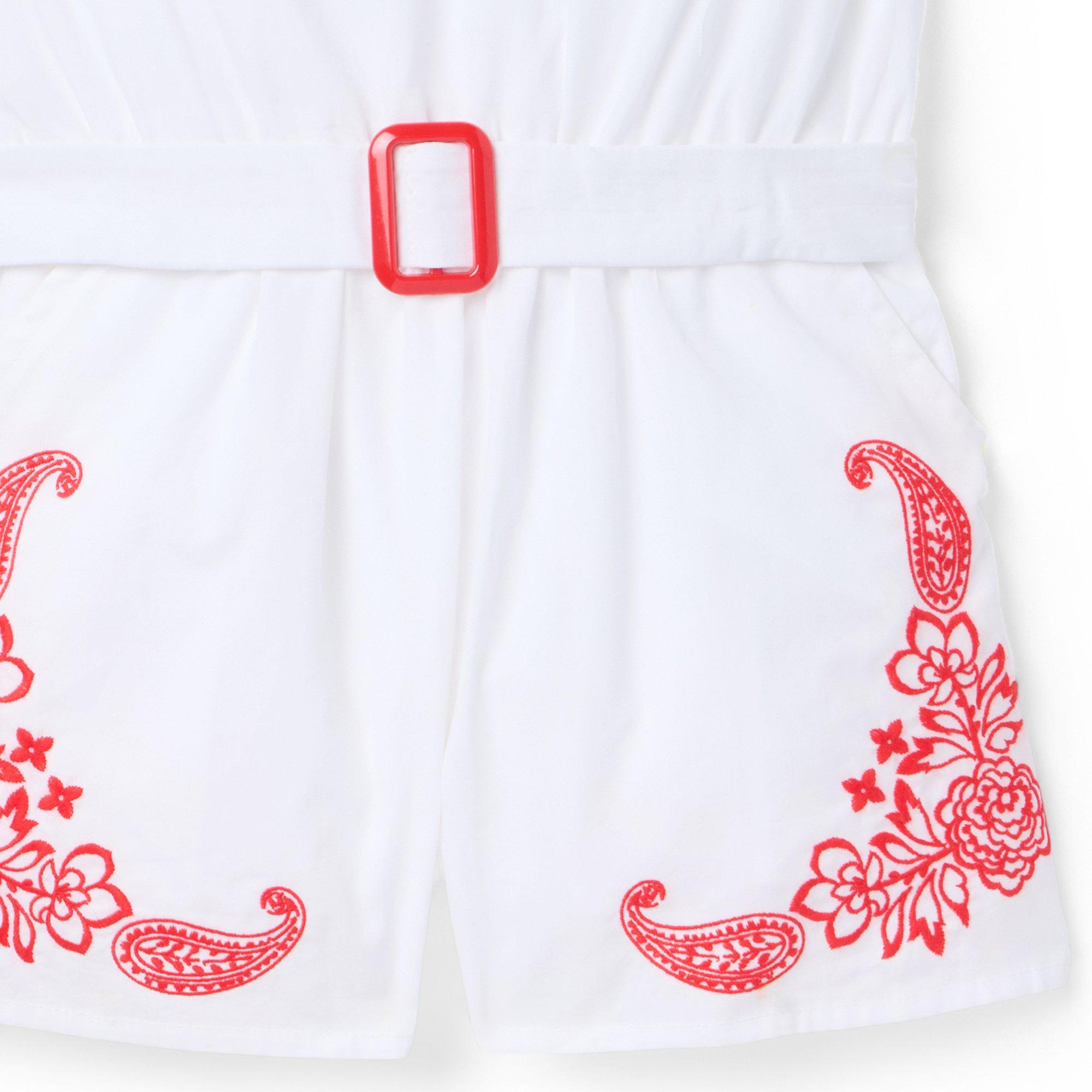 Embroidered Paisley Romper image number 1