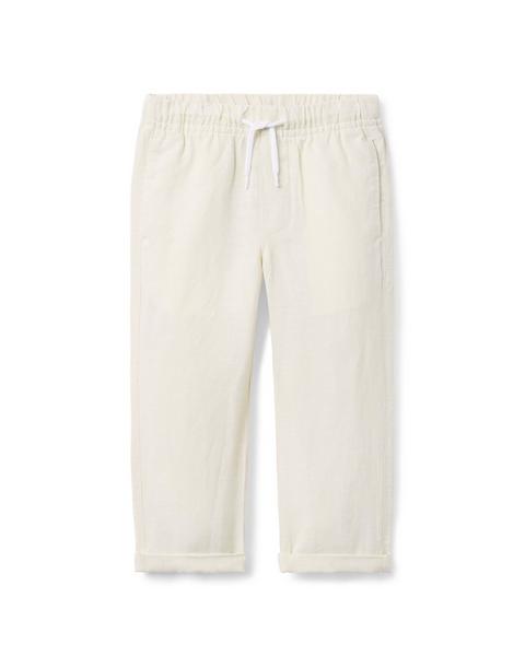 Relaxed Linen-Cotton Cuffed Pant