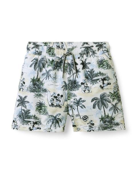 Disney Mickey Mouse Surf Toile Swim Trunk - White Surf Toile