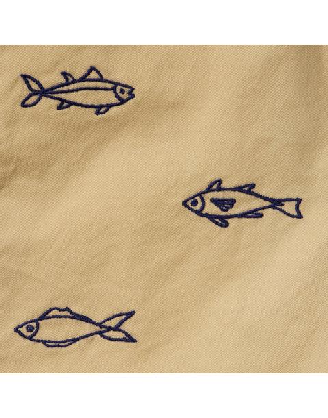 Embroidered Fish Twill Short