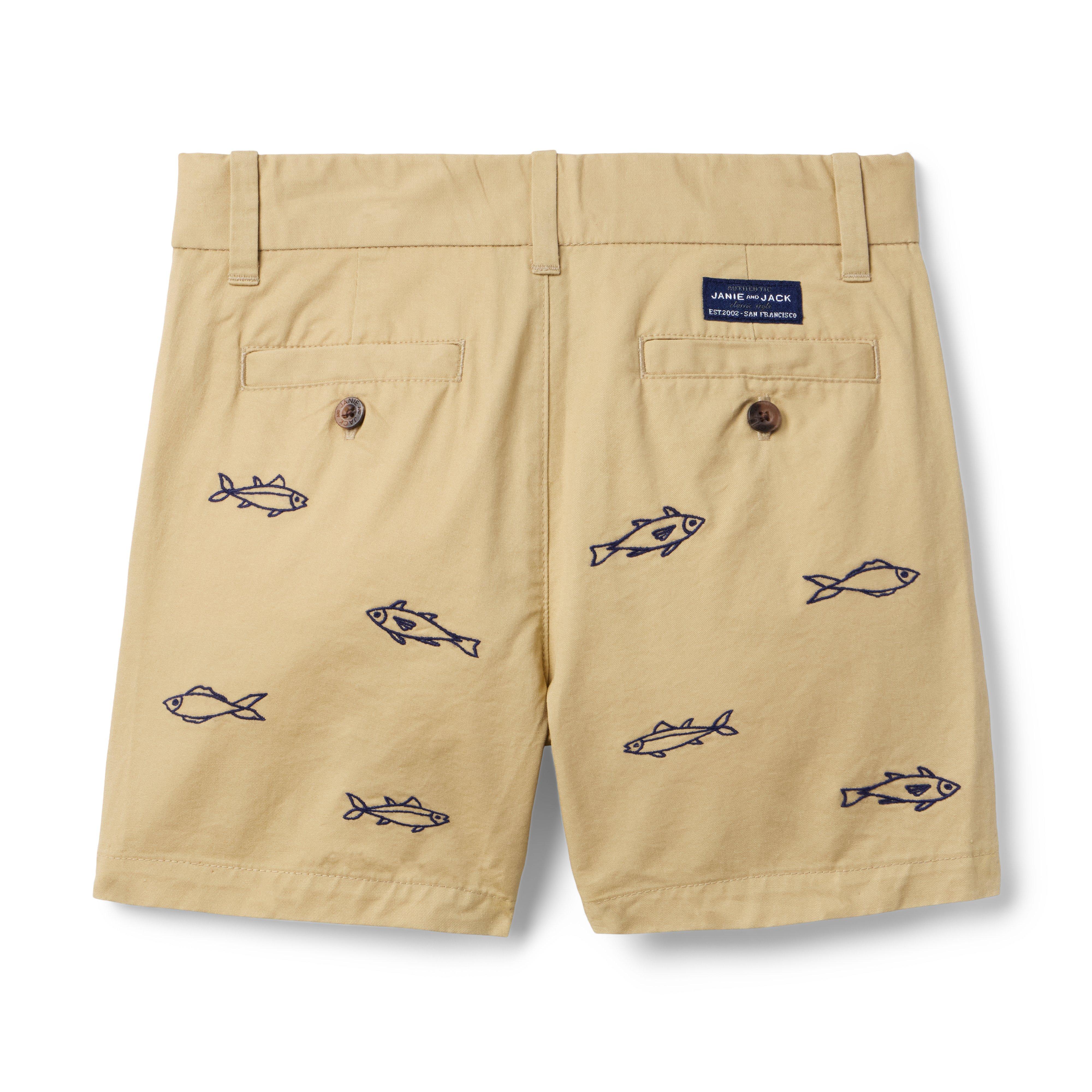 Embroidered Fish Twill Short image number 2