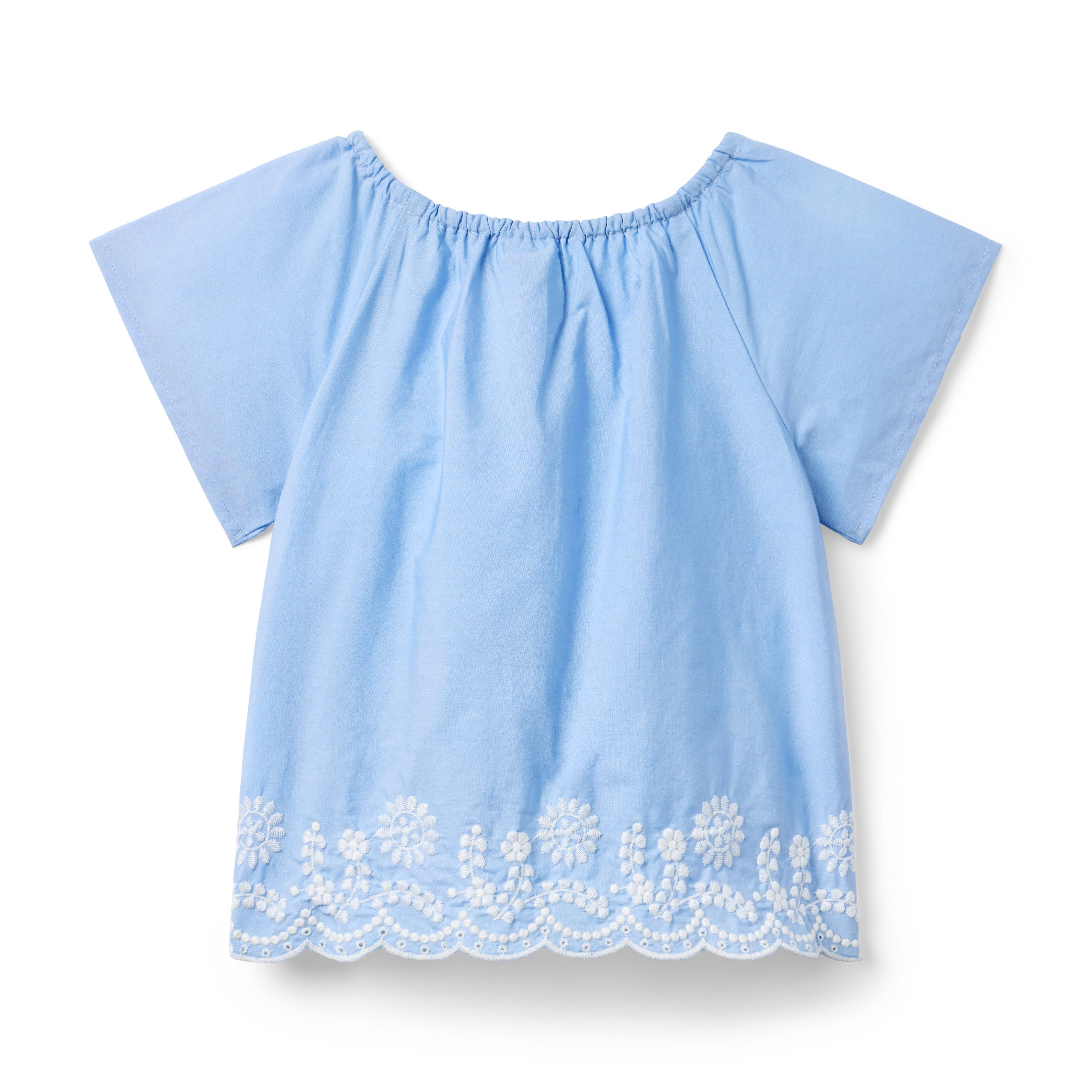 Embroidered Floral Hem Top image number 2