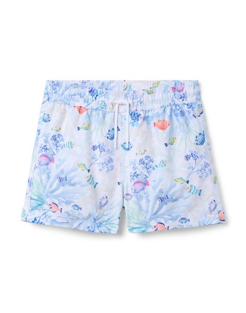 Coral Reef Swim Trunk - White Coral Reef