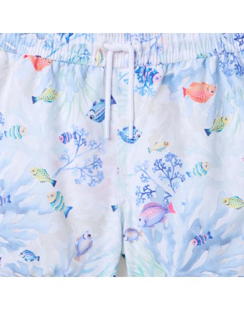 Coral Reef Swim Trunk - White Coral Reef