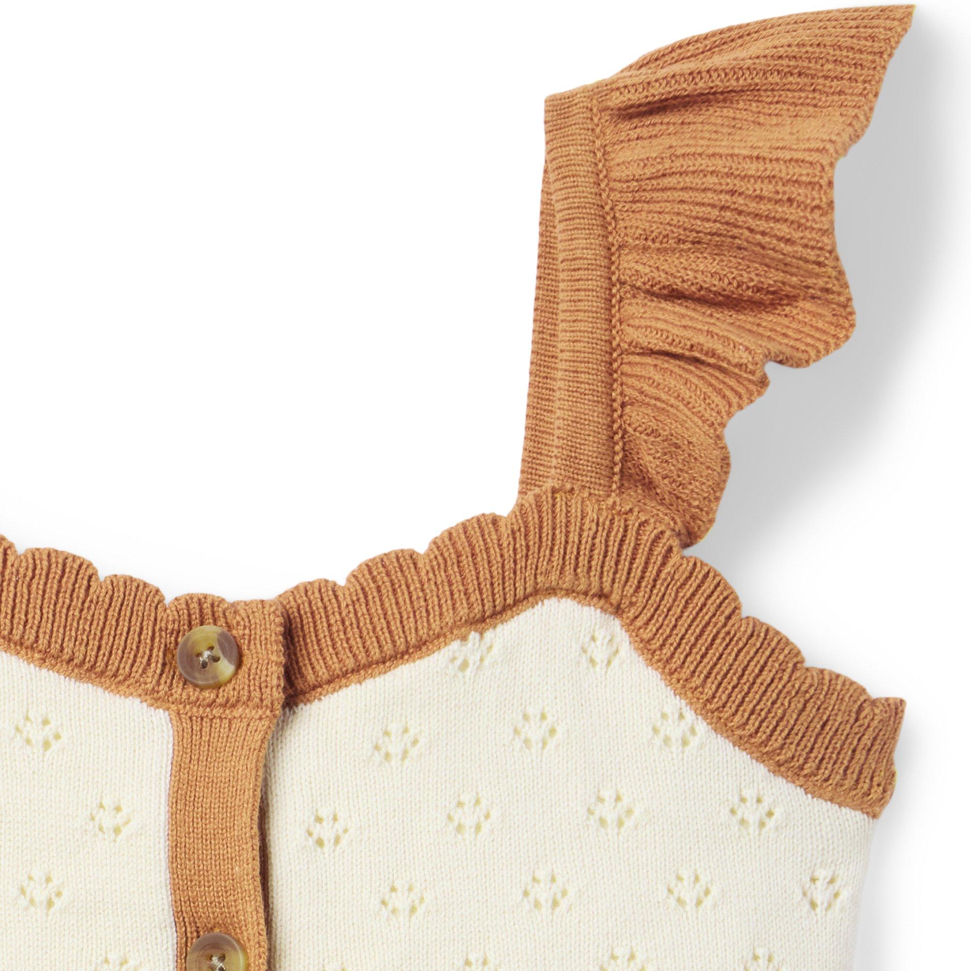 Pointelle Scalloped Sweater Top image number 1