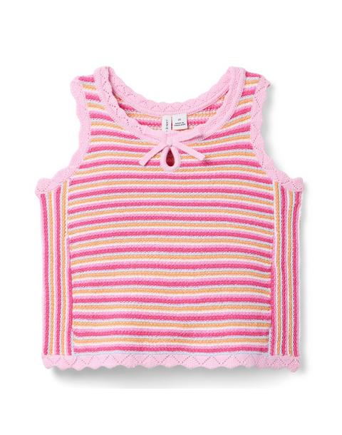Striped Scalloped Sweater Top