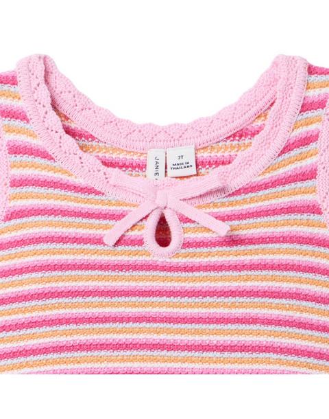 Striped Scalloped Sweater Top