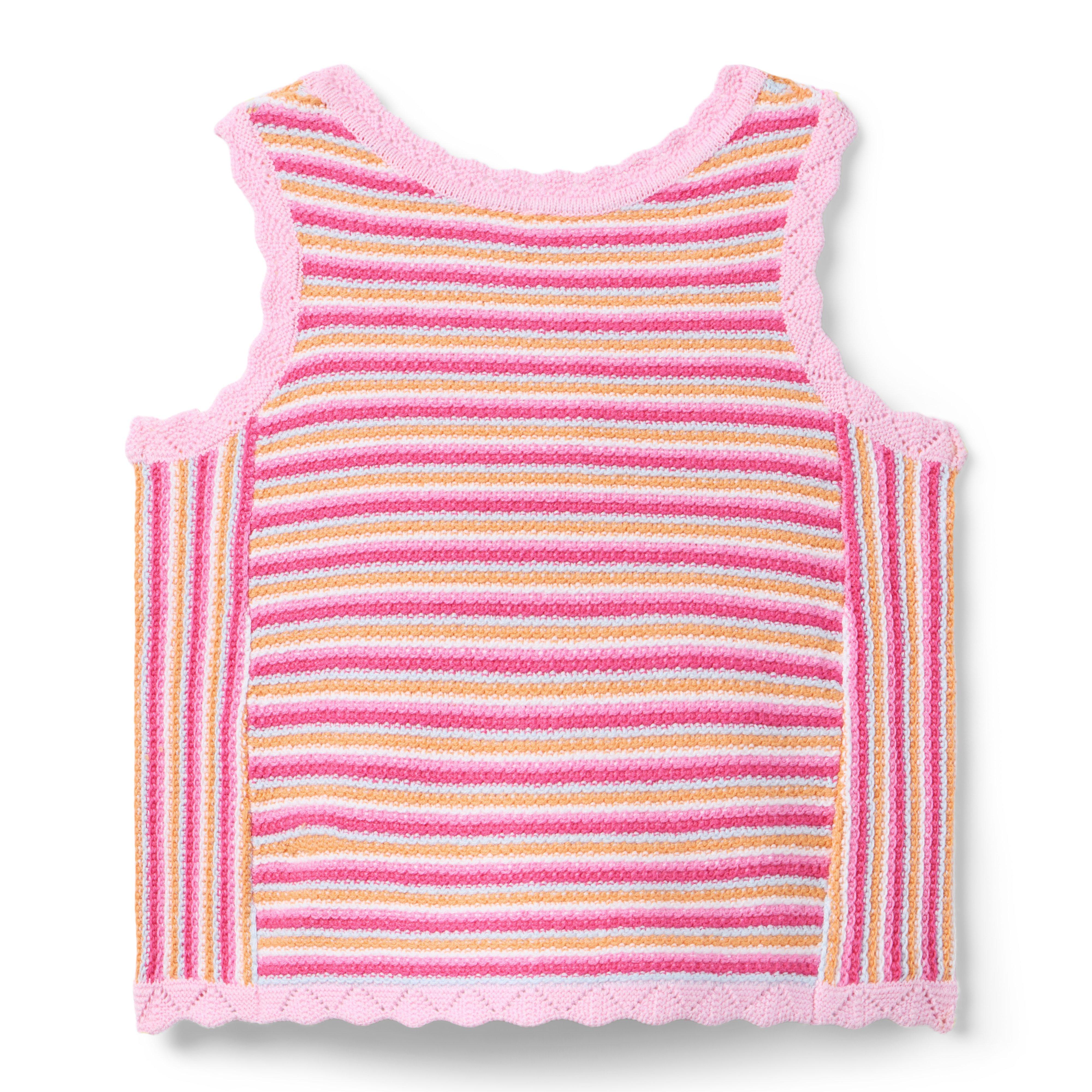 Striped Scalloped Sweater Top image number 2